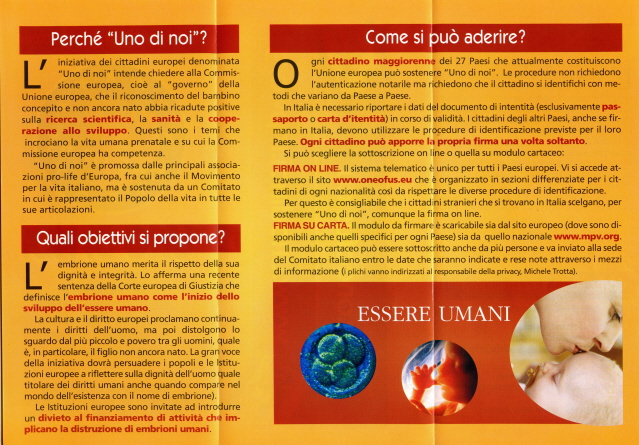 Uno di Noi - Un'interessante iniziativa, presentata anche durante la Festa Diocesana della Famiglia